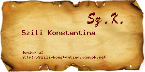 Szili Konstantina névjegykártya